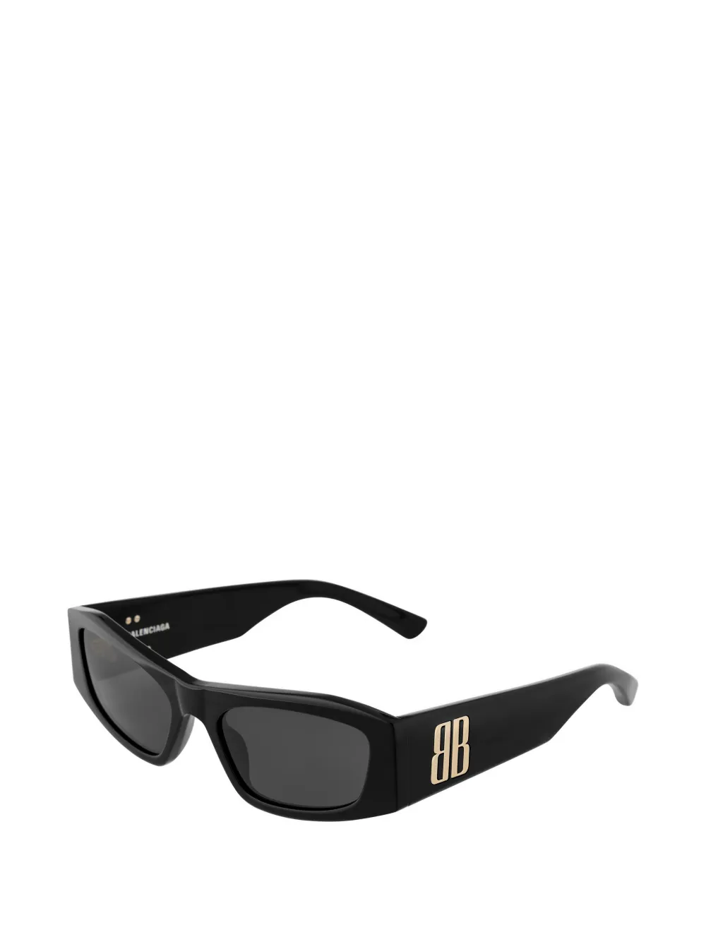 Balenciaga Eyewear Nano Rectangular Logo-detail Sunglasses - Black 