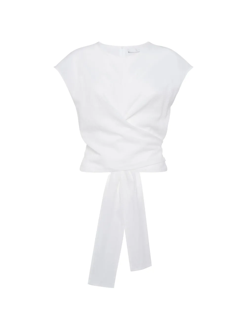 Tela tied-waist top - Bianco