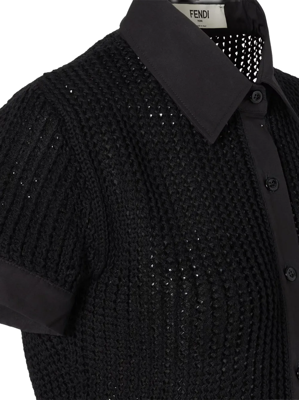  Fendi Buttoned Knitted Shirt - Black 