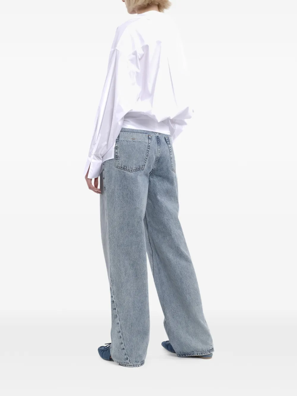  Tela Camicia Con Nodo Alla Vita - Bianco 