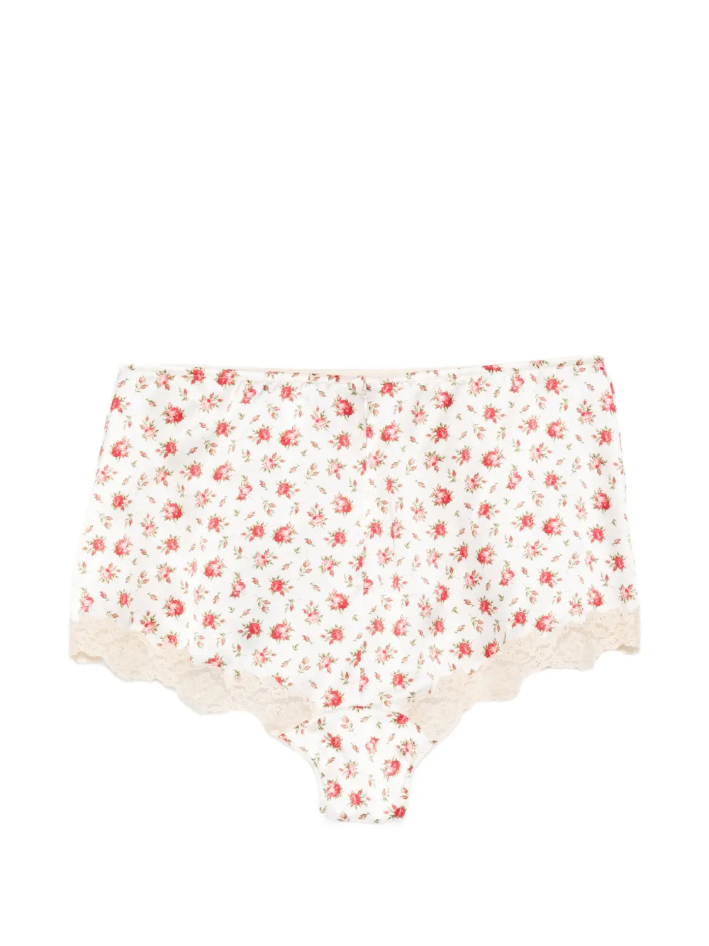 Dolce & Gabbana Kanten slip met bloemenprint Wit