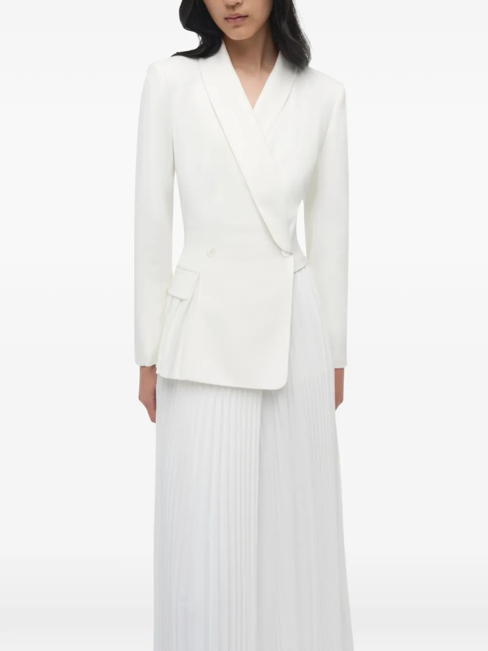Simkhai Alexandra Pleated Blazer Dress | White | FARFETCH