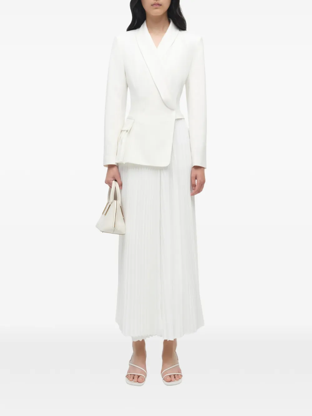 Simkhai Alexandra Pleated Blazer Dress | White | FARFETCH
