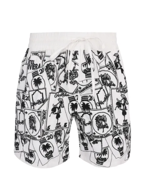 Only the Blind printed drawstring shorts