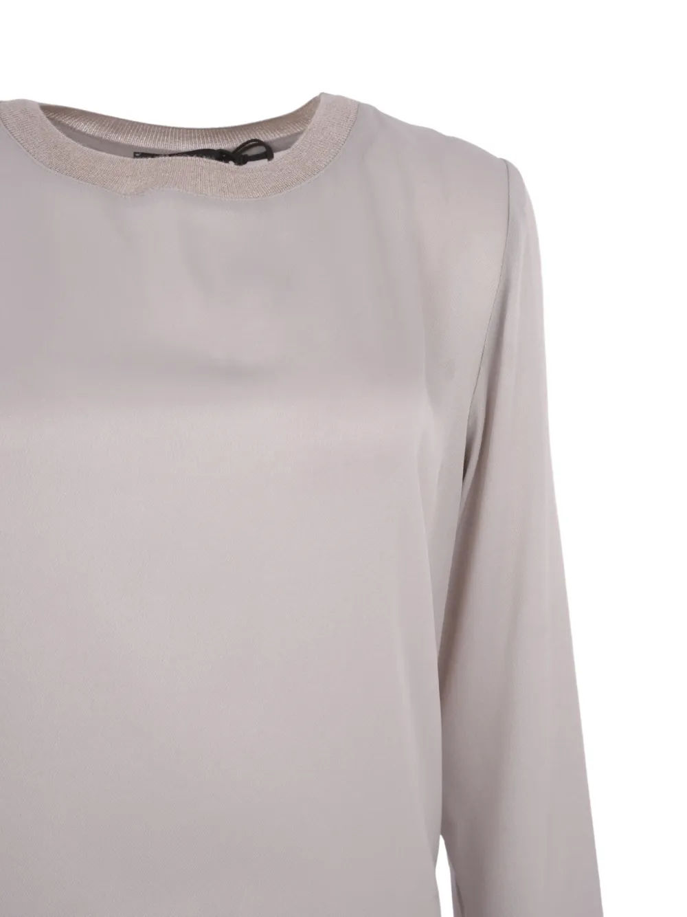 Lorena Antoniazzi T-shirt met metallic afwerking Beige