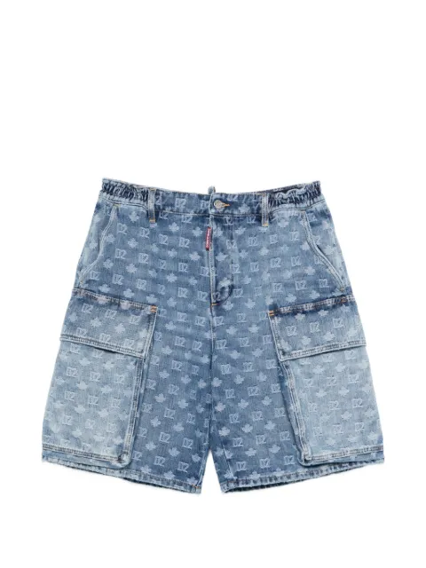 DSQUARED2 monogram-pattern denim shorts