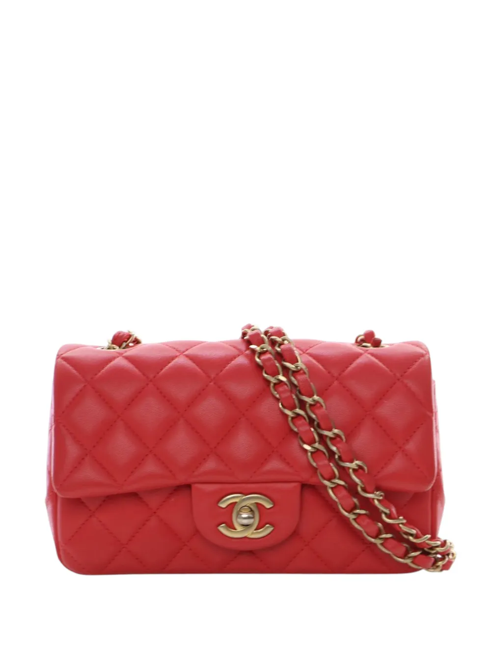 CHANEL Pre-Owned 2019 Mini Rectangular Classic Lambskin Single Flap crossbody bag - Rosa