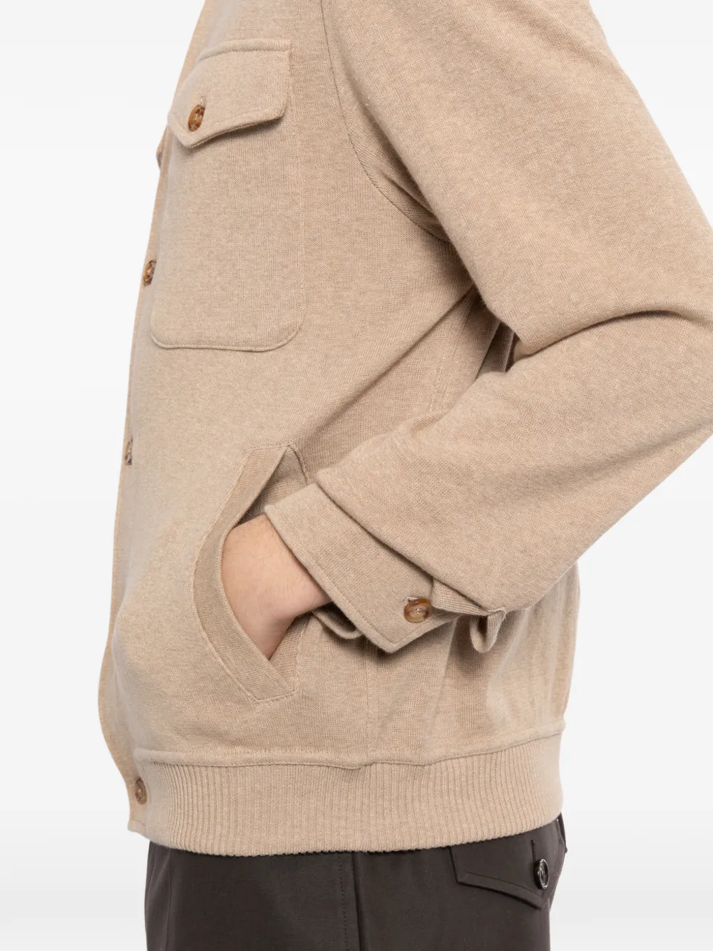 Lardini Katoenen shirtjack Bruin