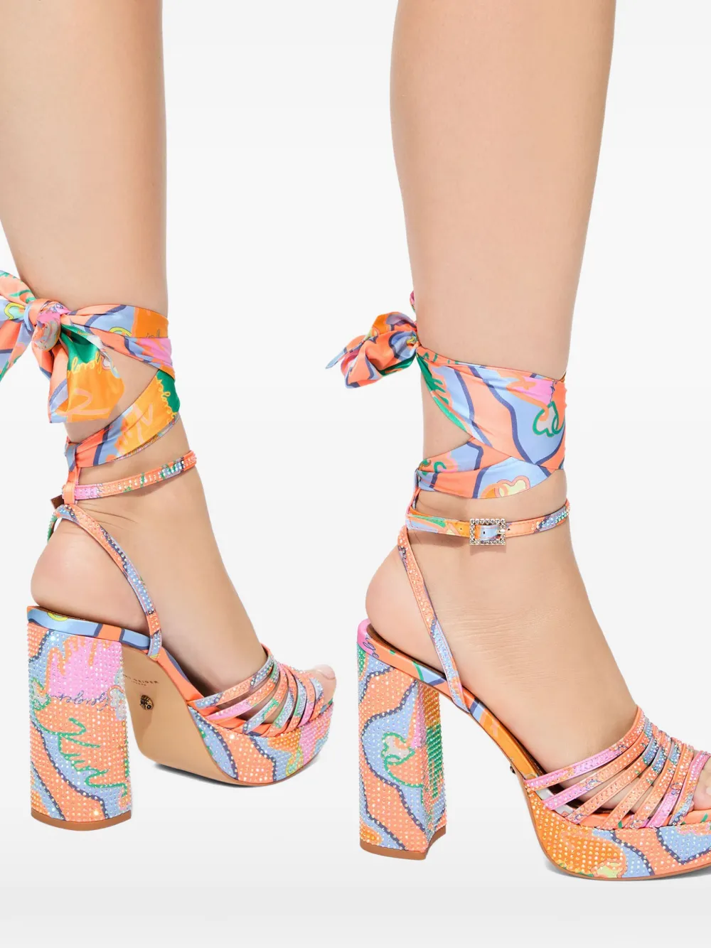 Kurt Geiger London Sandalen met plateauzool Oranje