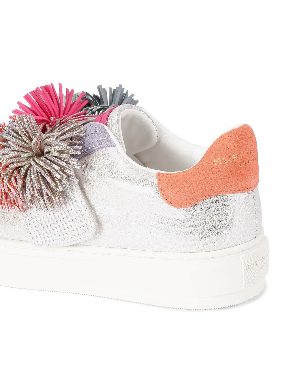 Kurt Geiger London Laney Pom leren sneakers Zilver