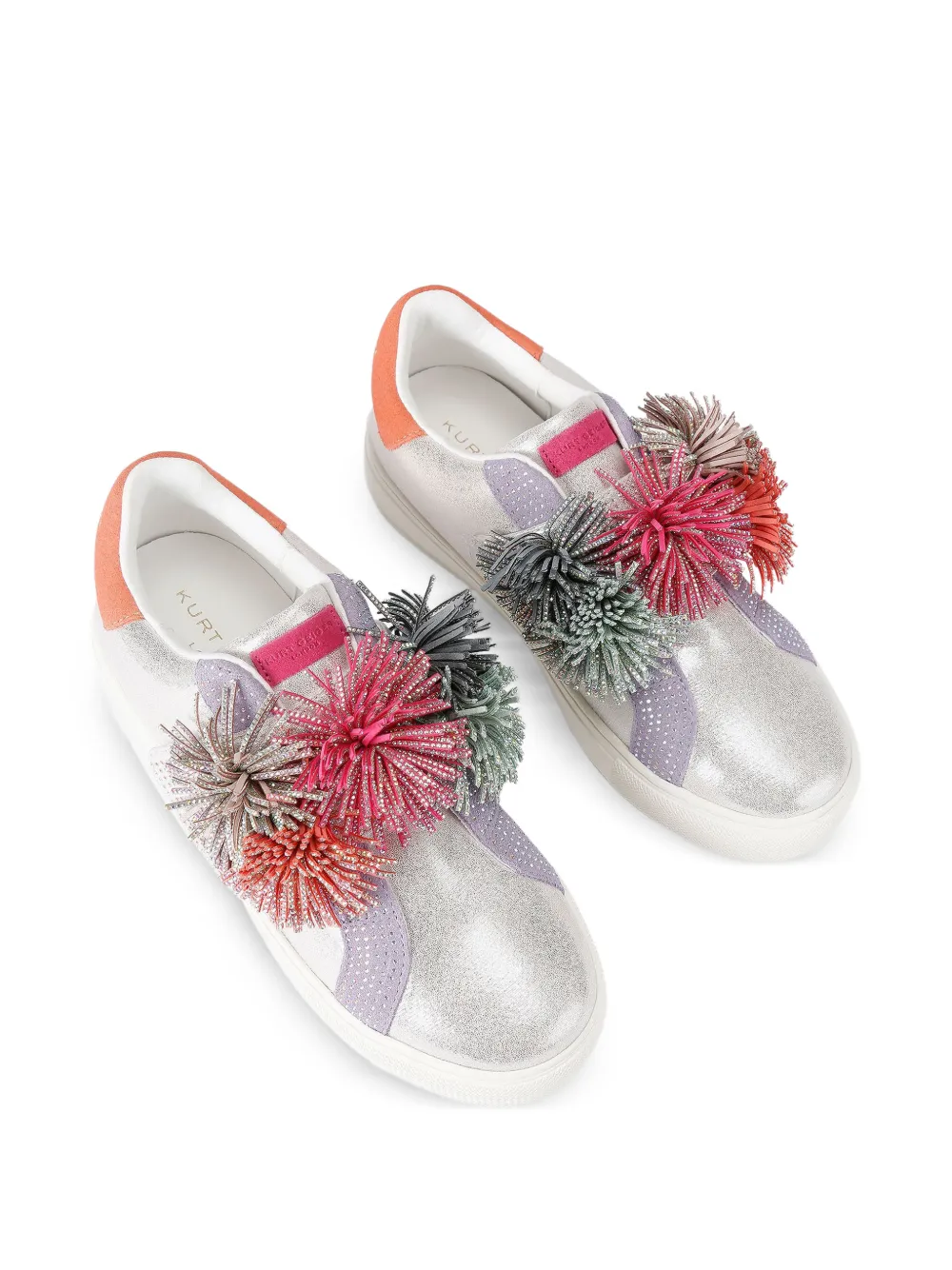 Kurt Geiger London Laney Pom leren sneakers Zilver