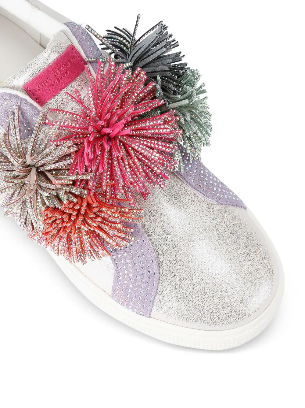 Kurt Geiger London Laney Pom leren sneakers Zilver