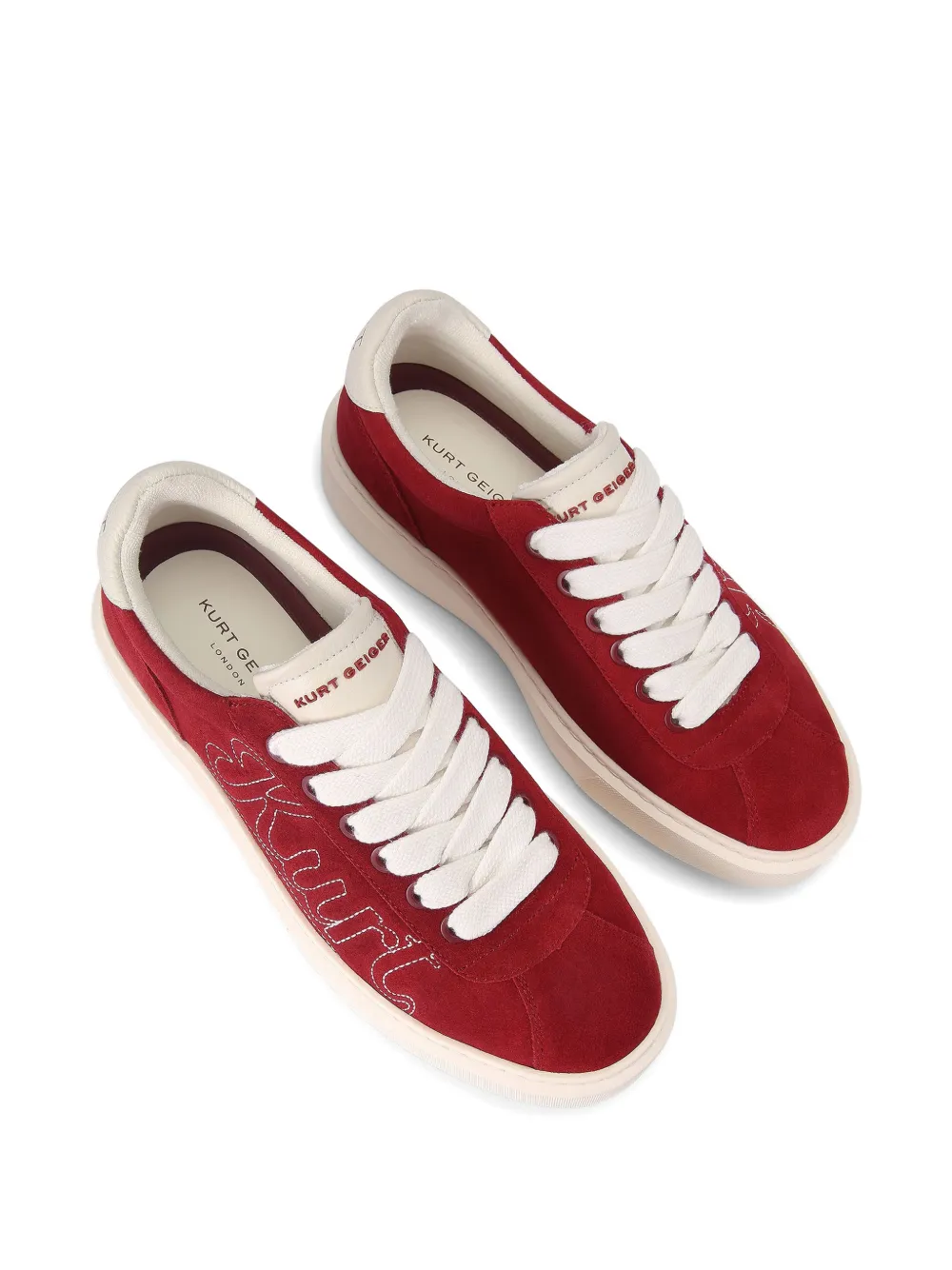 Kurt Geiger London Albion Retro sneakers met geborduurd logo Rood