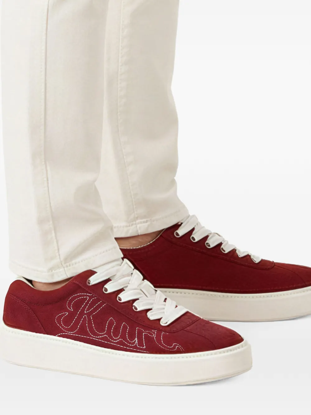 Kurt Geiger London Albion Retro sneakers met geborduurd logo Rood