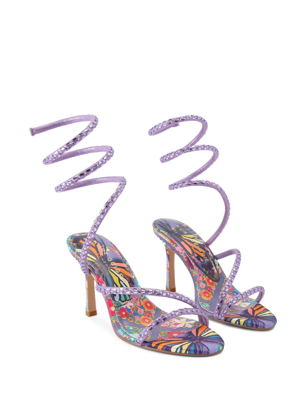Kurt Geiger London Spiral sandalen met vlinderprint en hak Paars