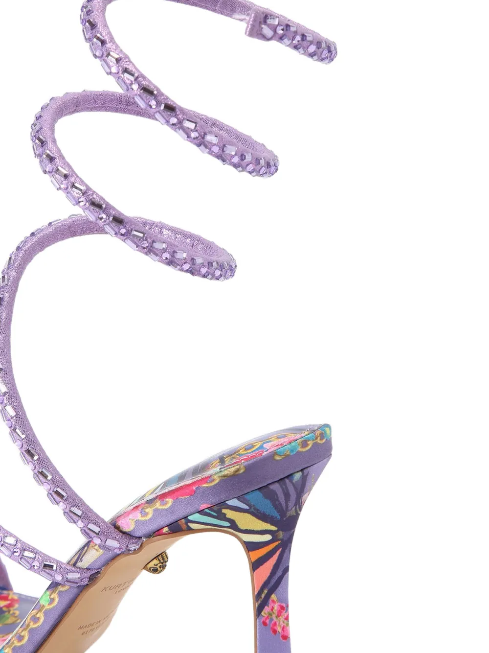Kurt Geiger London Spiral sandalen met vlinderprint en hak Paars