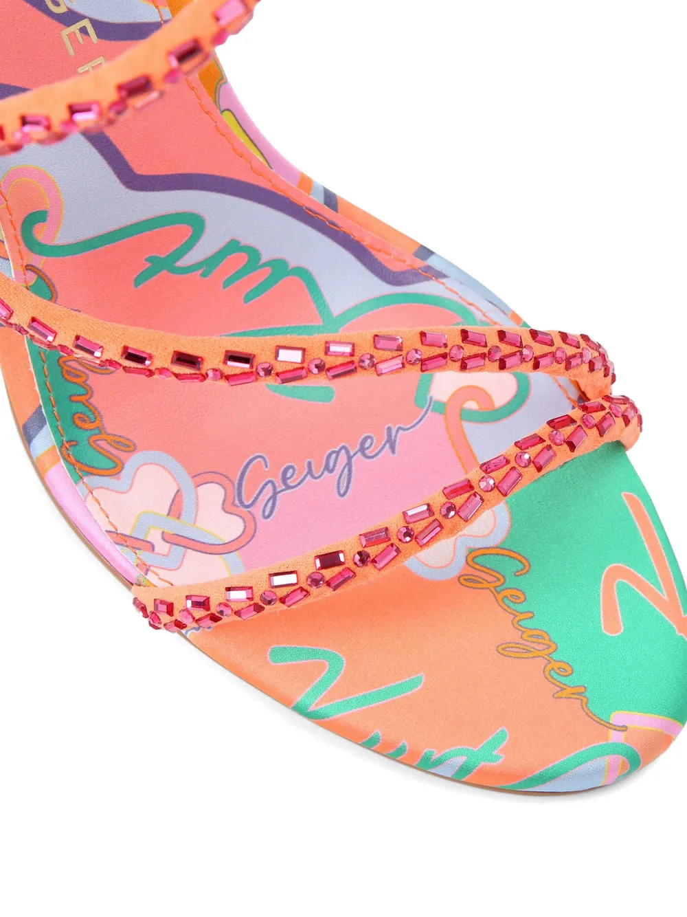 Kurt Geiger London Spiral sandalen met asymmetrisch bandje Oranje