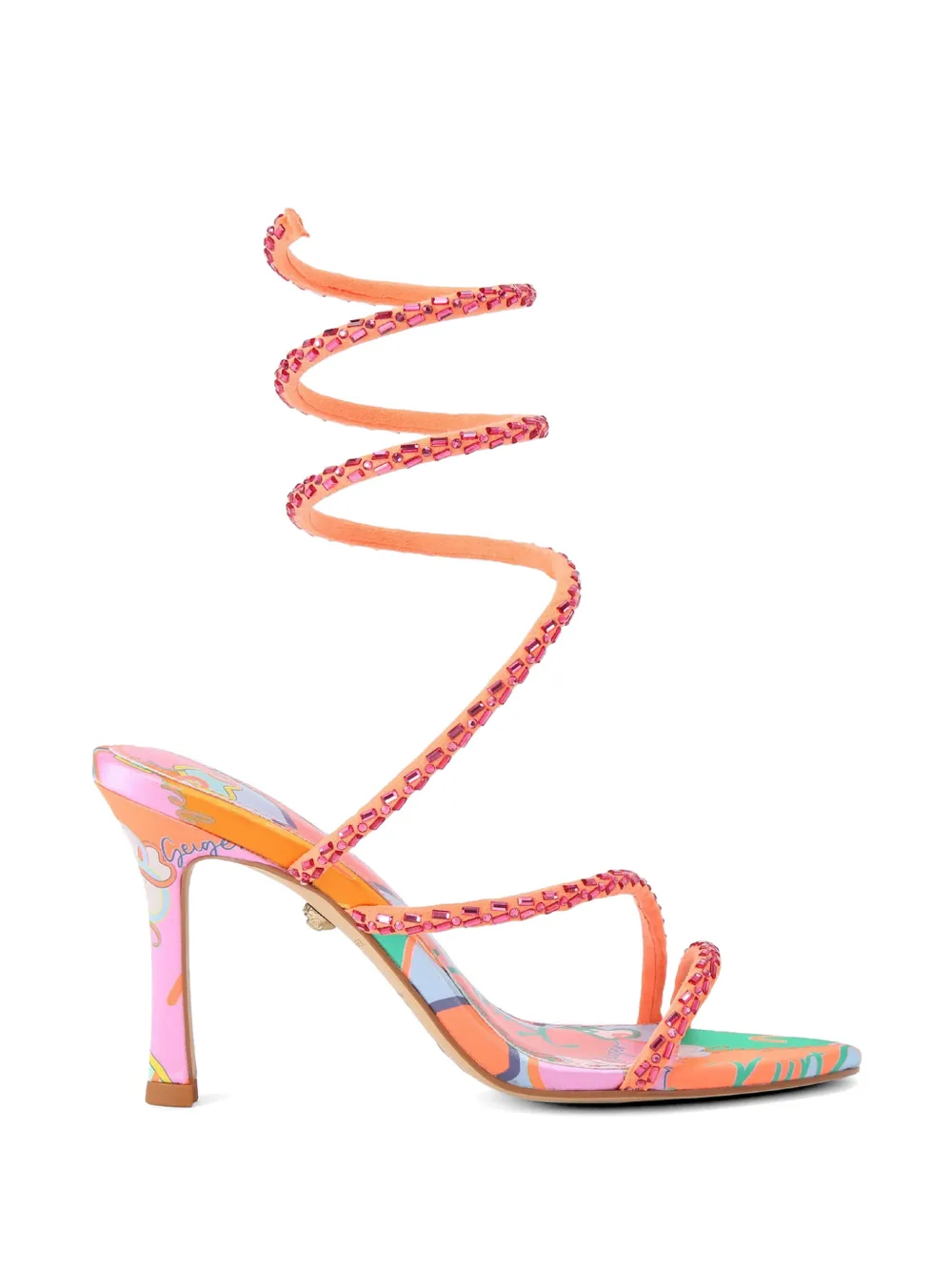 Kurt Geiger London Spiral sandalen met asymmetrisch bandje Oranje