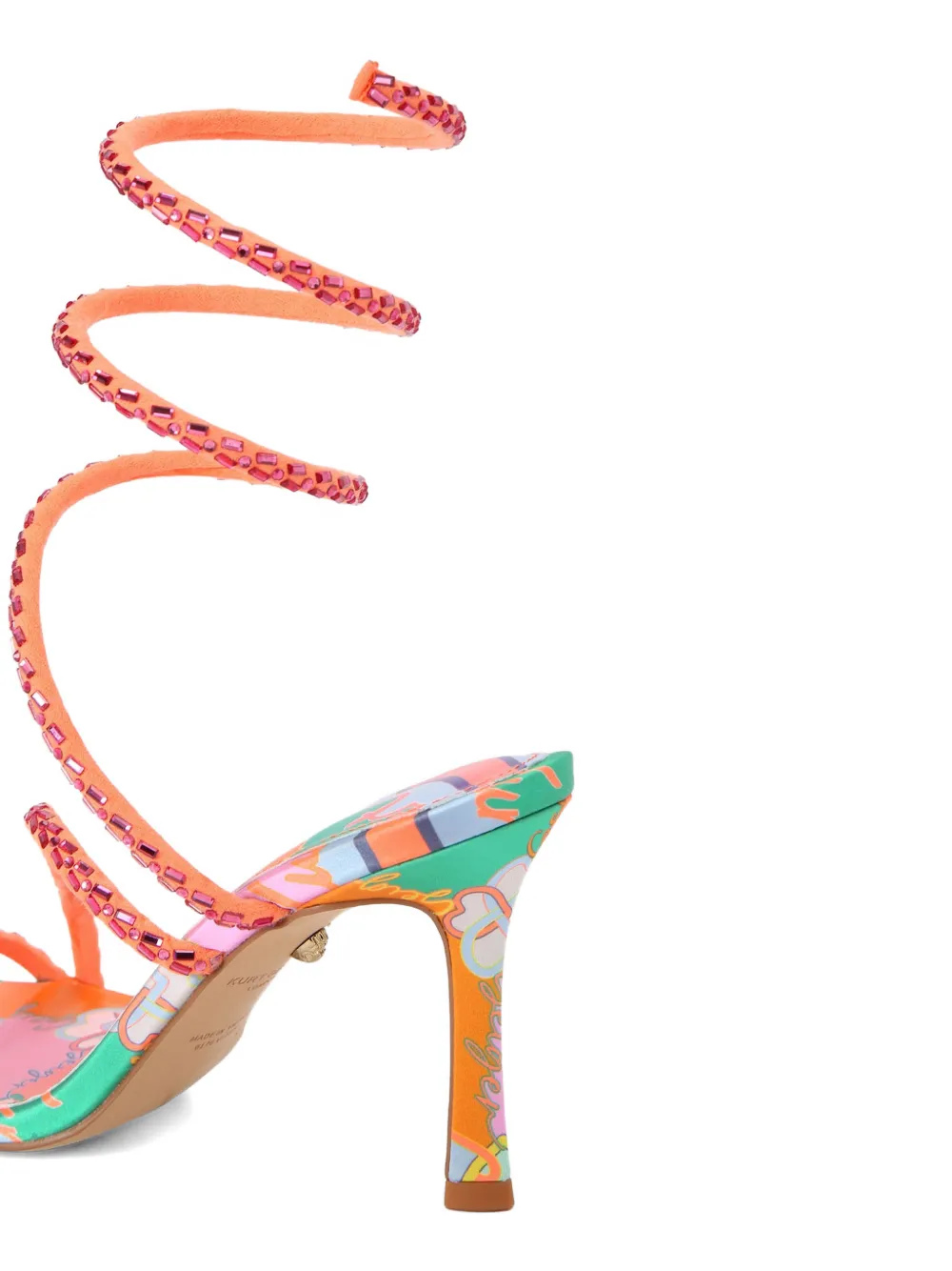 Kurt Geiger London Spiral sandalen met asymmetrisch bandje Oranje