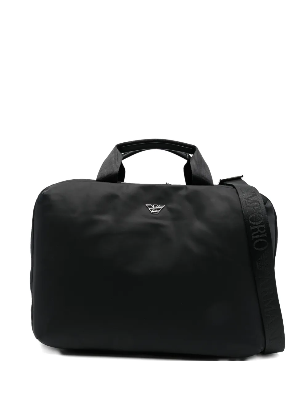 Emporio Armani logo-plaque luggage - Nero