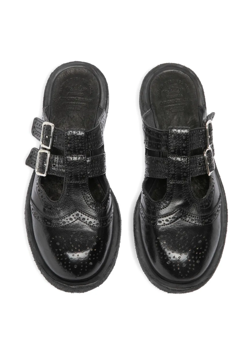 Officine Creative Rugged 117 platte muiltjes Zwart