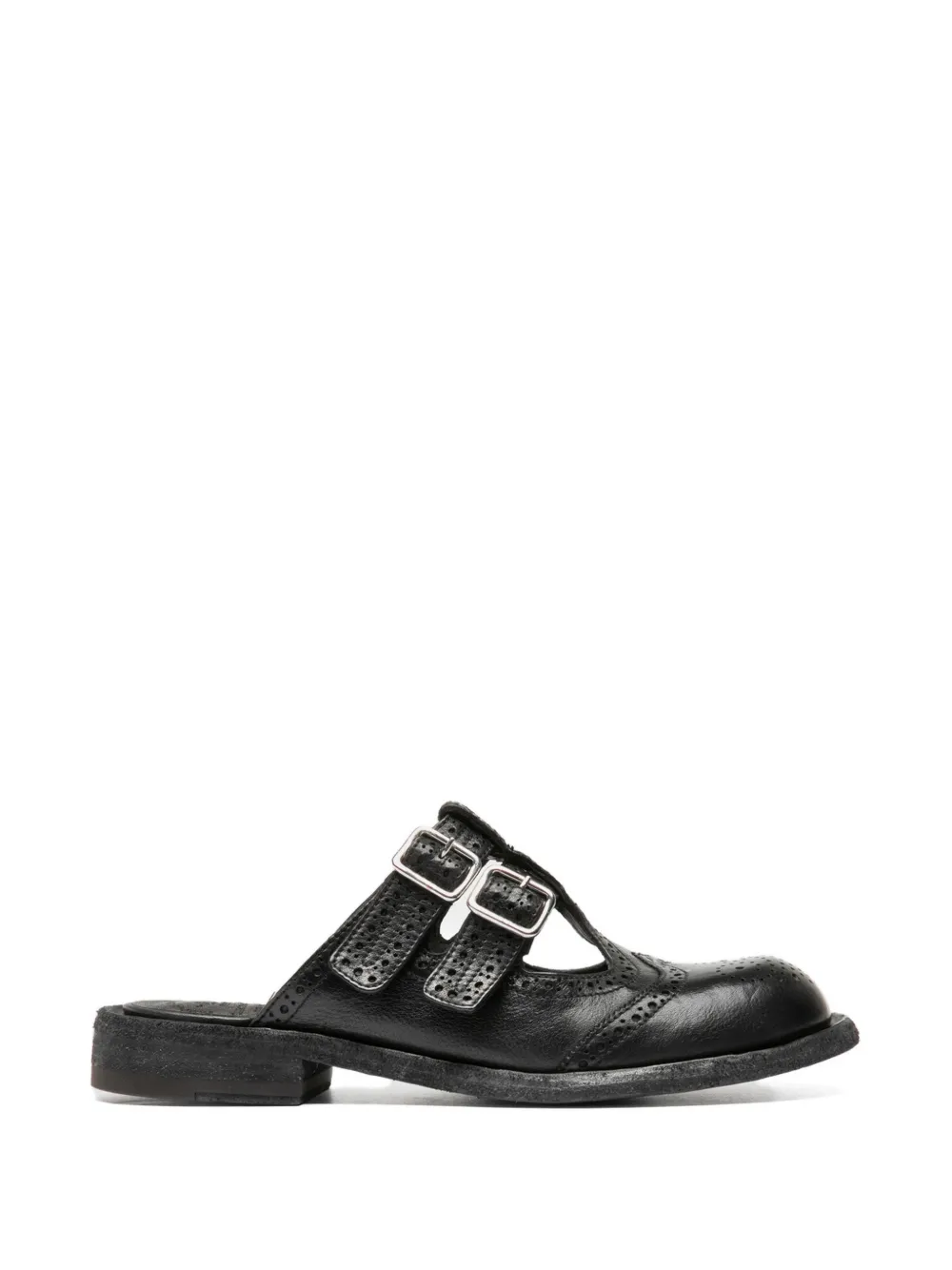 Officine Creative Rugged 117 platte muiltjes Zwart