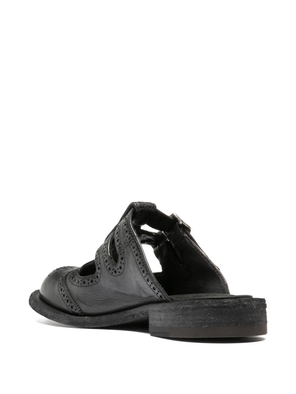 Officine Creative Rugged 117 platte muiltjes Zwart