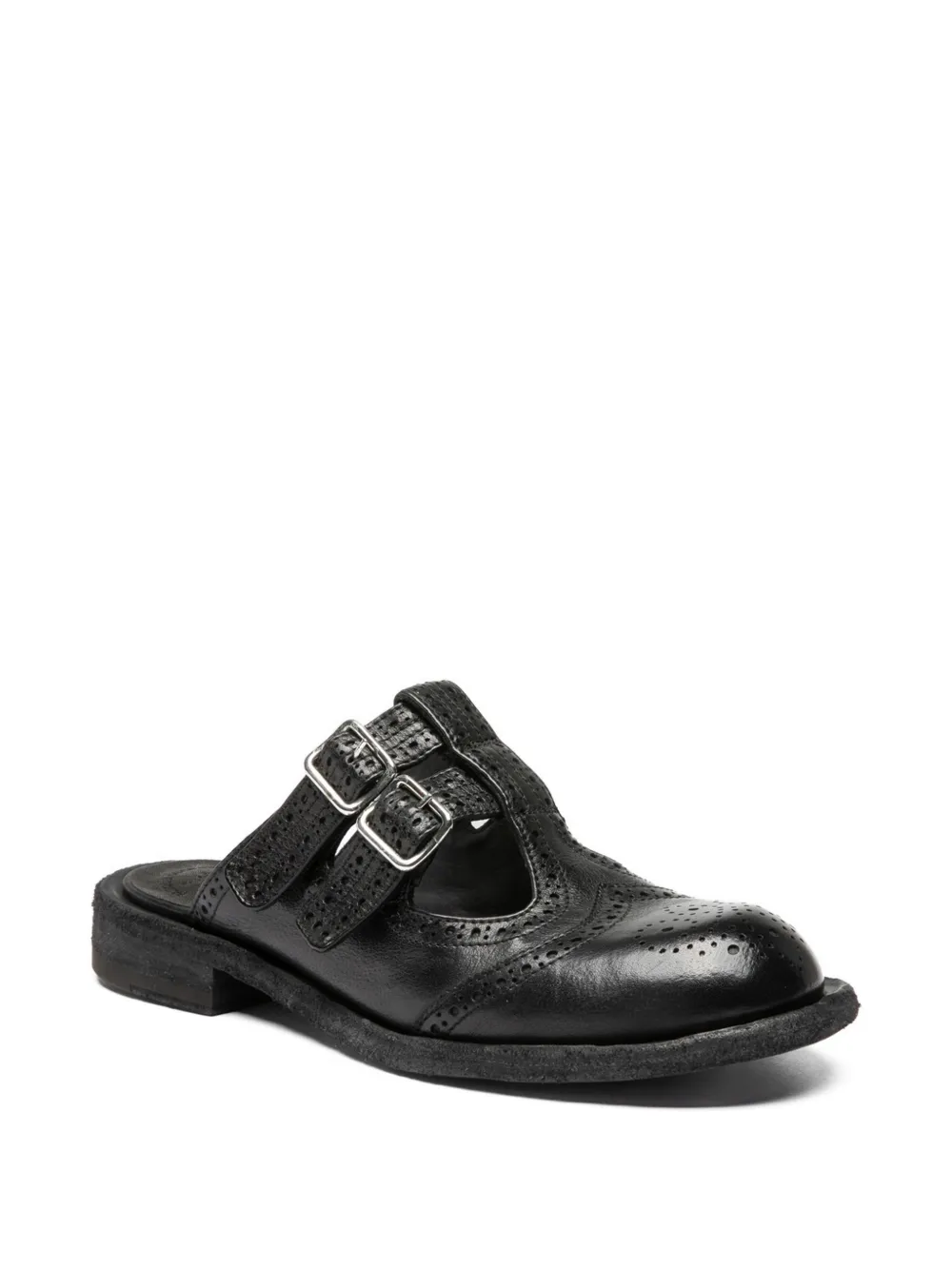 Officine Creative Rugged 117 platte muiltjes Zwart