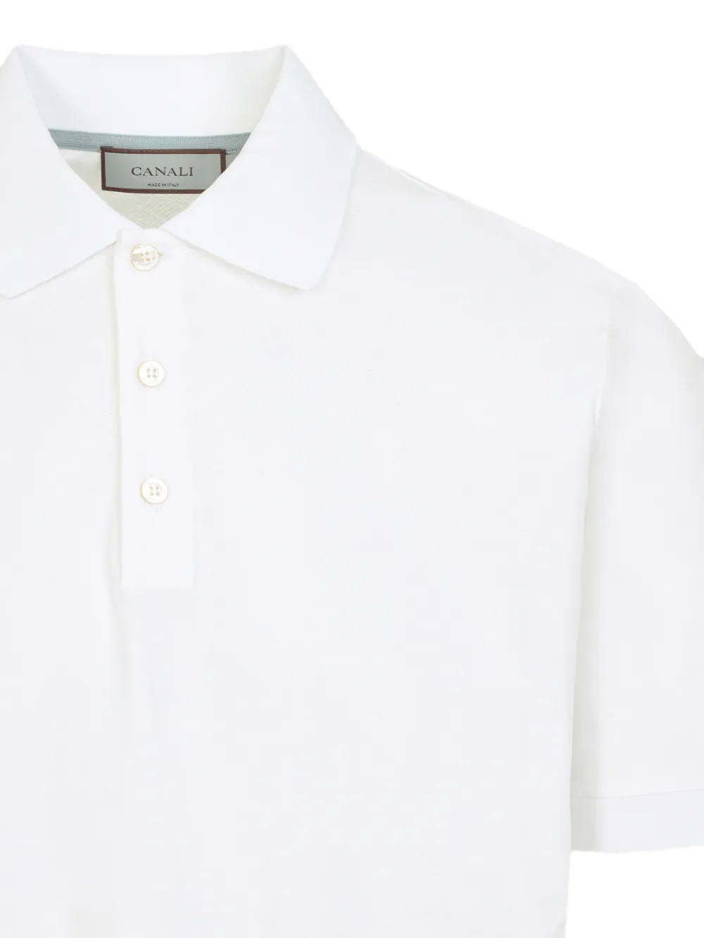 Canali Poloshirt met knopen Wit