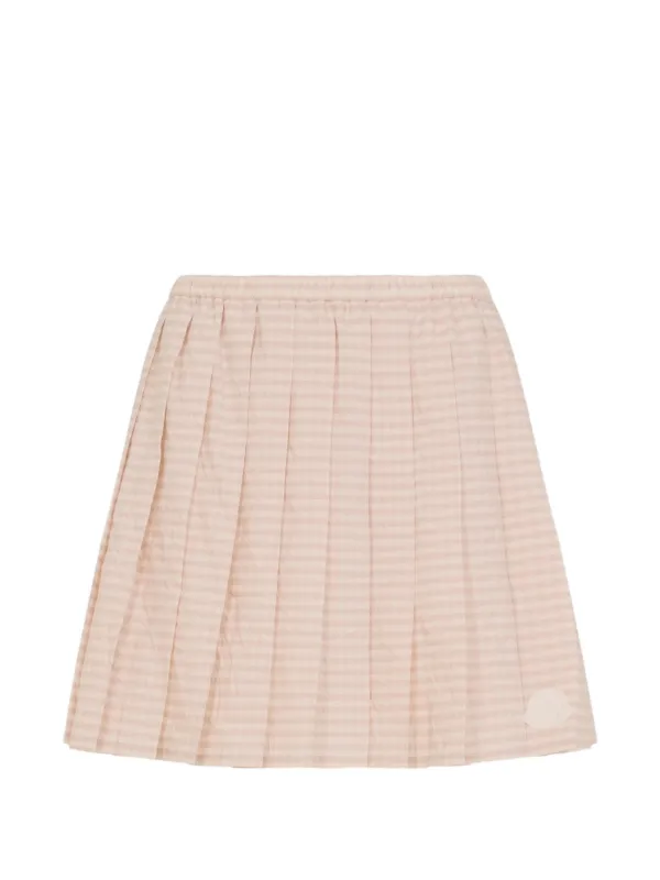 Moncler Gingham Pleated Skirt in Pink