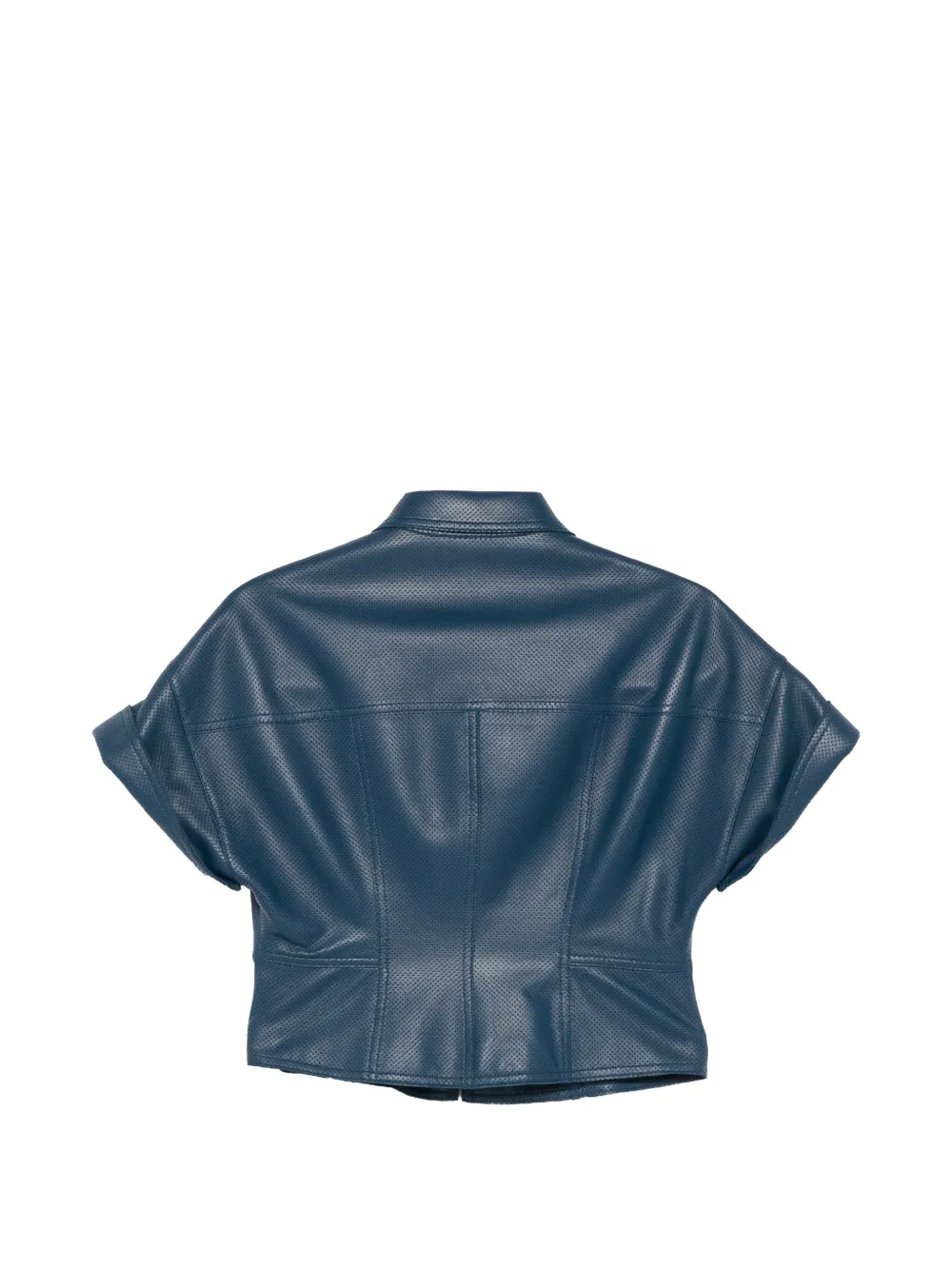  Akris Punto Camisa De Piel - Azul 