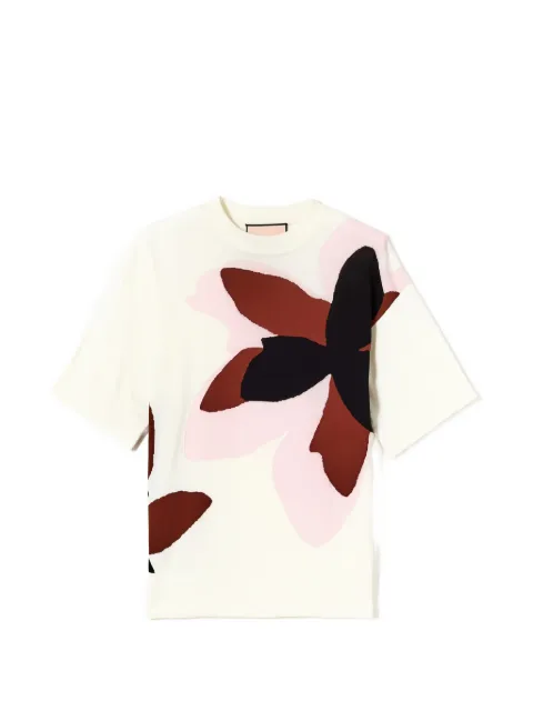 Plan C flower intarsia T-shirt