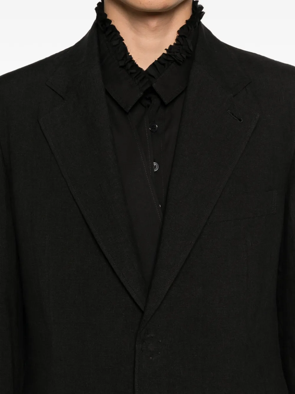 Yohji Yamamoto Linen Blazer | Black | FARFETCH ZA