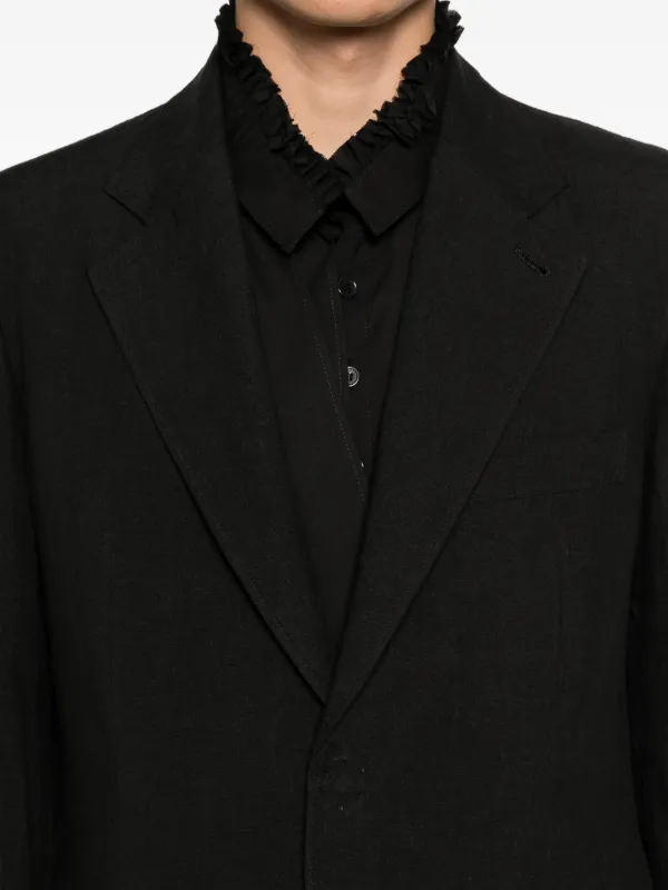 Yohji Yamamoto Linen Blazer | Black | FARFETCH CA