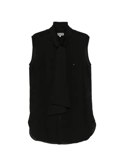 Yohji Yamamoto pussy-bow sleeveless top