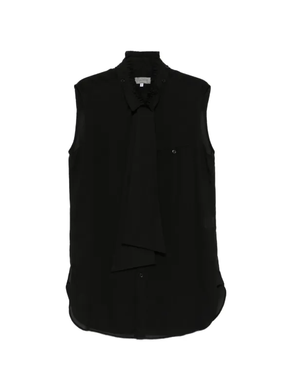 Yohji Yamamoto ボウタイ ノースリーブ トップ | ブラック | FARFETCH JP