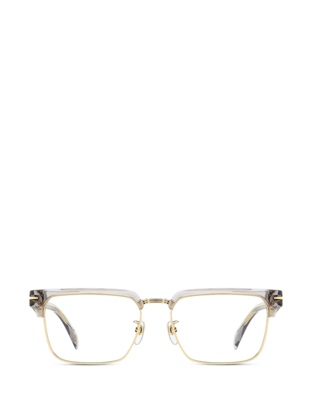 Eyewear by David Beckham square-frame metal glasses - Grigio