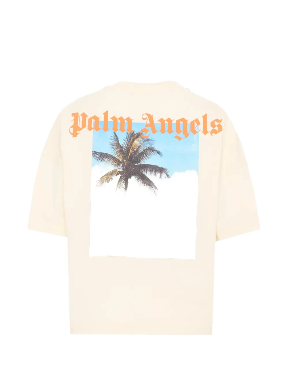 Palm Angels Kids T-shirt met grafische print en korte mouwen Beige