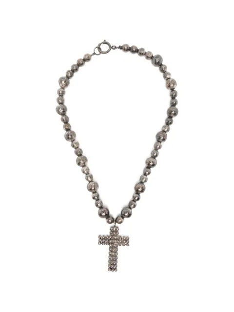 Emporio Armani Pre-Owned perlehalskæde med korsvedhæng fra 00'erne