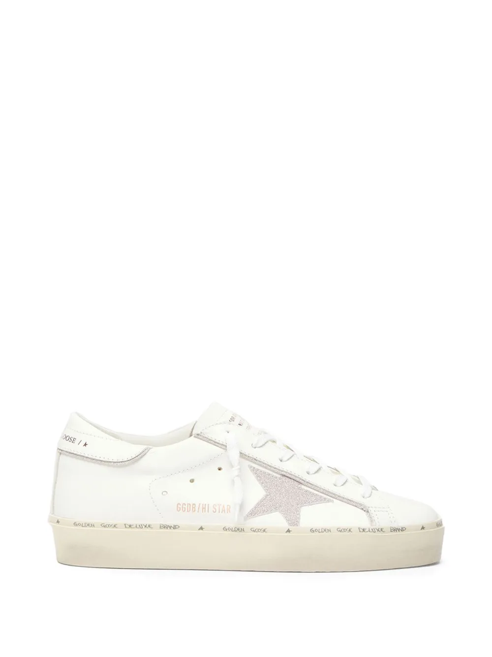 Golden Goose star-detail leather sneakers Wit