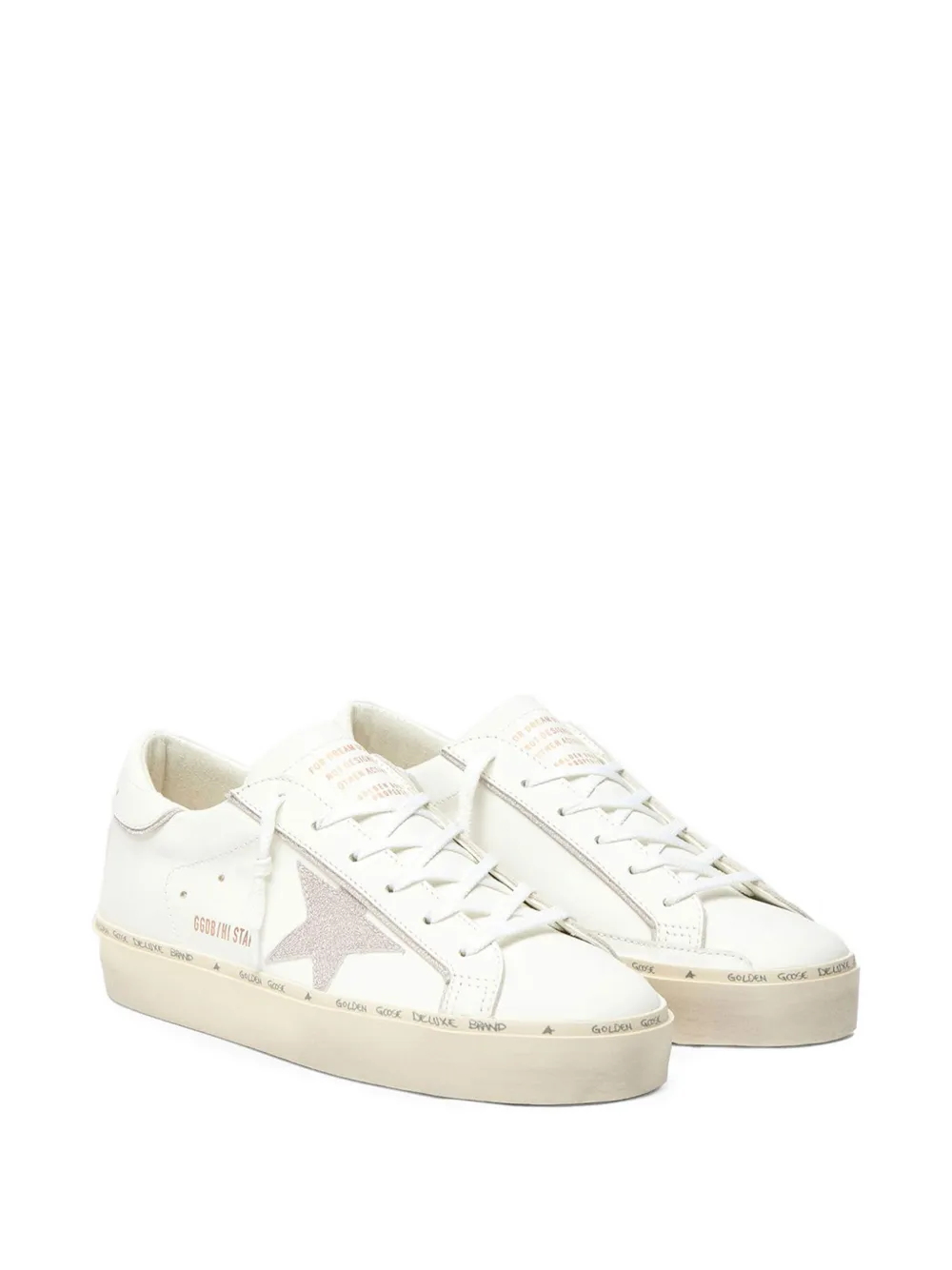 Golden Goose star-detail leather sneakers Wit