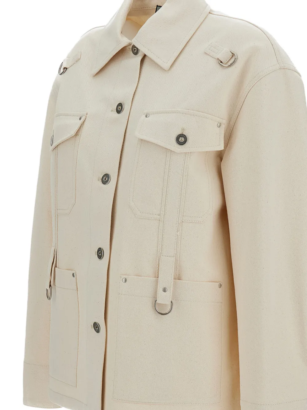  Durazzi Milano Buttoned Shirt Jacket - Neutrals 