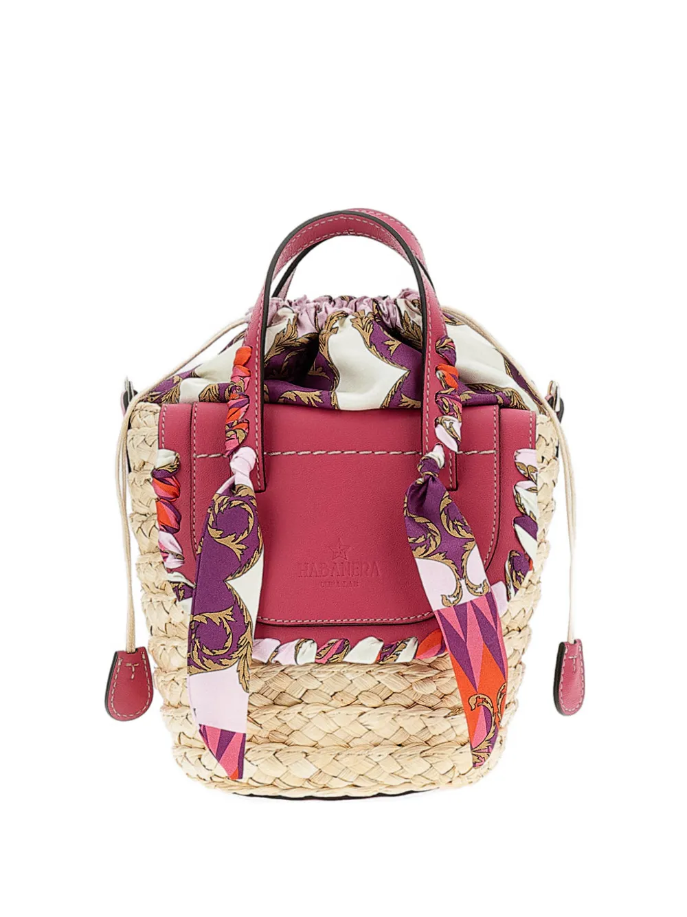 CUBA LAB scarf leather bucket bag - Toni neutri