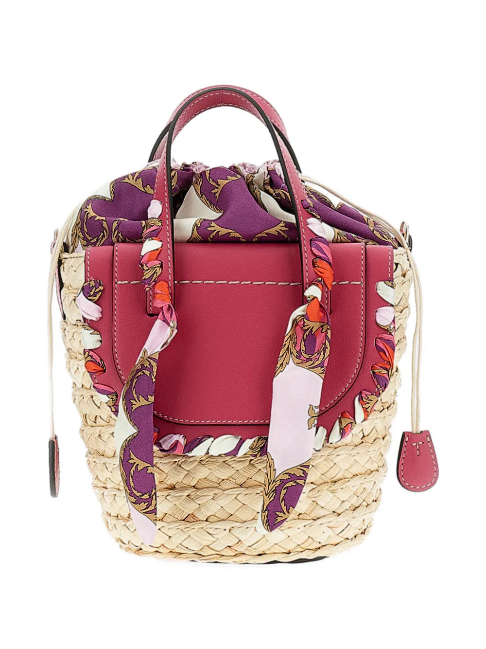  Cuba Lab Scarf Leather Bucket Bag - Neutrals 