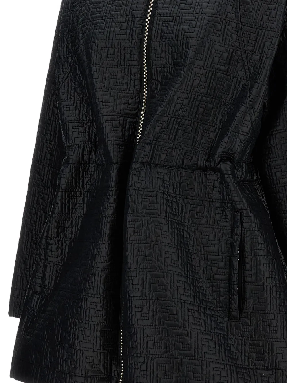  Fendi Ff-motif Parka Jacket - Black 