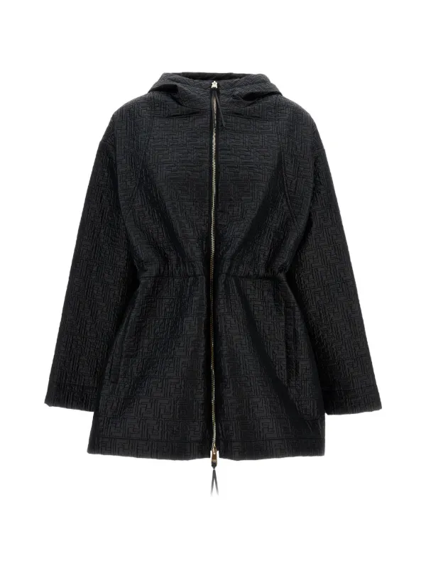 Fendi Ff-motif Parka Jacket in Black