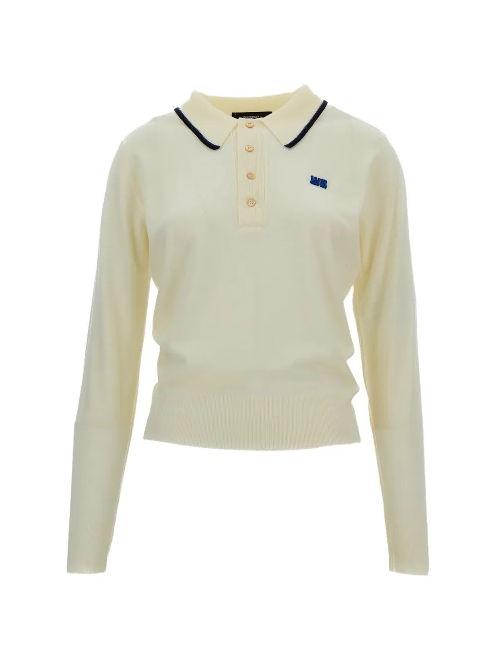 Wales Bonner x John Smedley Polo Henry a maniche lunghe - Toni neutri