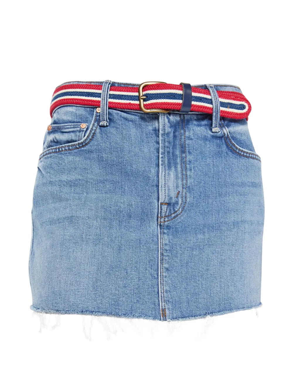 MOTHER The Ditcher frayed mini skirt - Blu
