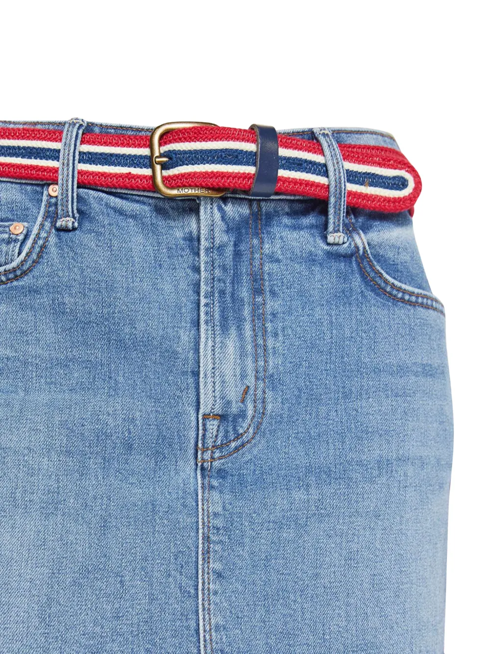  Mother The Ditcher Frayed Mini Skirt - Blue 