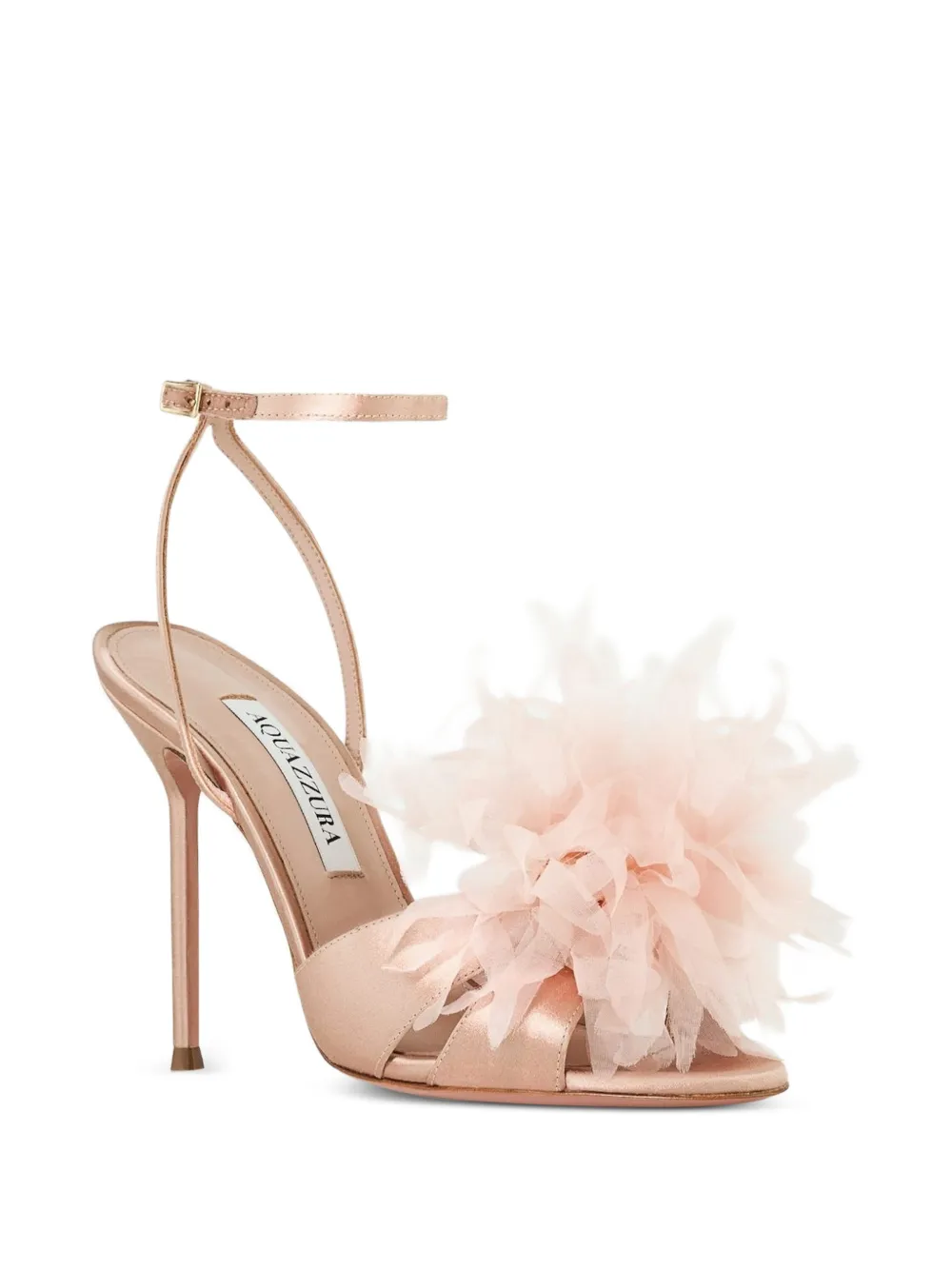 Aquazzura Poème flower-embellished ankle-strap sandals Roze